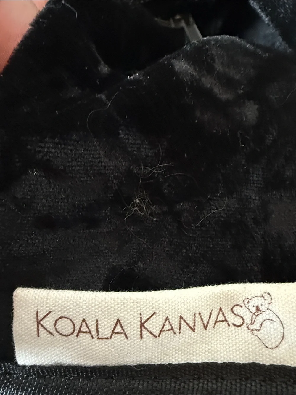 Quilted Koala Large Citi Bag Black Velvet Bag with Silver Chain and Love Strap